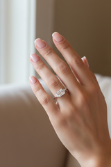 Radiant-Cut Three-Stone Ring with Trillion Sides