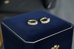 Row Diamond Huggie Hoops | Classic Sparkle