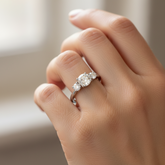 Classic Round Three - Stone Ring