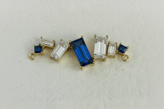 Sapphire & Diamond Baguette Cluster Connector