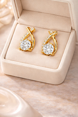 Twist Swirl Lab-Grown Diamond Drop Earrings-CT(Lab-Grown) - 1.50 CT