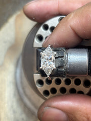 Radiant-Cut Three-Stone Ring with Trillion Sides