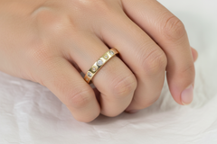 Bezel/Flush Set Diamond Band | Yellow Gold
