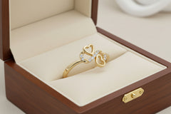 Double Heart Lab grown Diamond Ring