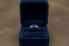 Blue Sapphire & Lab-Grown Diamond Ring