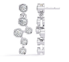Bezel Bubble Drop Earrings(Multi Stone)