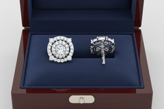 Double Halo Cluster Stud Earrings | High Sparkle