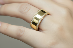 Two rows of sparkle. One clean, timeless band