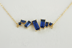 Sapphire & Diamond Baguette Cluster Connector