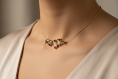 Watermelon Tourmaline Baguette Bar Connector