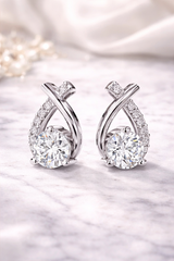 Twist Swirl Lab-Grown Diamond Drop Earrings-CT(Lab-Grown) - 1.50 CT