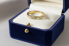 Bezel/Flush Set Diamond Band | Yellow Gold