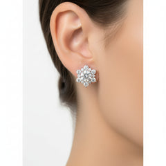 Midnight Clover Crystal Stud Earring