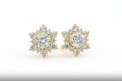 Midnight Clover Crystal Stud Earring