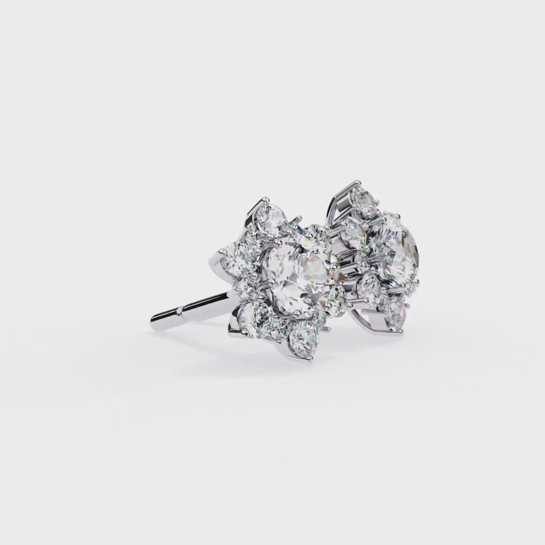 Midnight Clover Crystal Stud Earring
