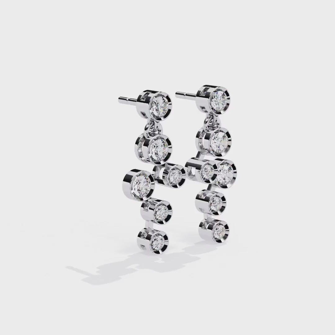 Bezel Bubble Drop Earrings(Multi Stone)